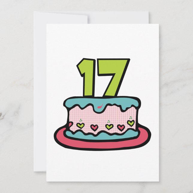 17 Year Old Birthday Cake Card (Front)