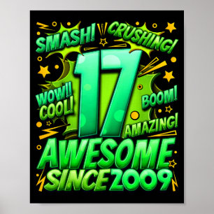 17 Year Old For Boys 17th Birthday Boy 17 Year Old Poster
