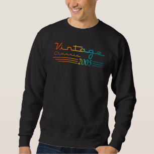 17 Year Old  Vintage 2005  Men Women 17th Birthday Sweatshirt