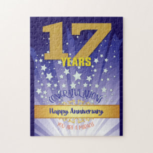 17 Year Recovery Anniversary Bold Numeral Jigsaw Puzzle
