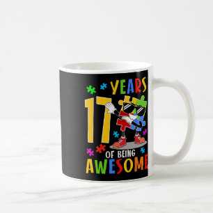 17 Years Of Being Awesome Birthday Dabbing Autism Coffee Mug
