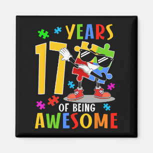 17 Years Of Being Awesome Birthday Dabbing Autism  Magnet