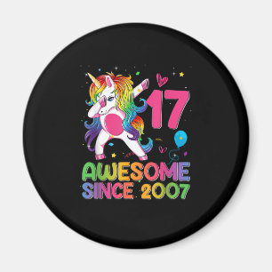 17 Years Old Awesome Since 2007 17th Birthday Unic Magnet