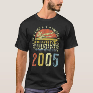 17 Years Old Awesome Since August 2005 17th Birth T-Shirt