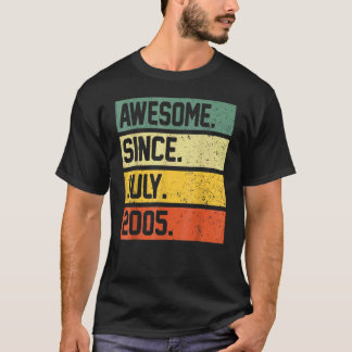 17 Years Old  Awesome Since July 2005 17th Birthda T-Shirt