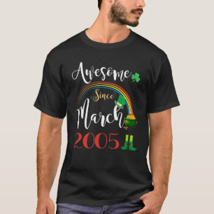 17 Years Old Awesome Since March 2005 17th Birthda T-Shirt