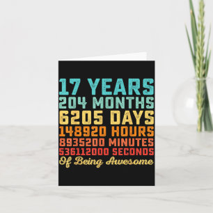 17 Years Old Birthday Quote Funny 17th B-Day Math Card