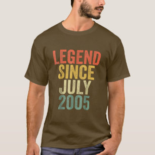 17 Years Old Gifts Legend Since July 2005 17th Bir T-Shirt