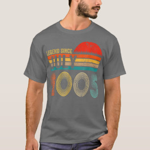 17 Years Old Gifts Legend Since July 2005 17th Bir T-Shirt