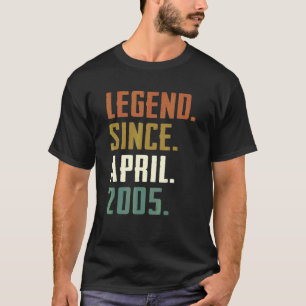17 Years Old Legend Since April 2005 17th Birthday T-Shirt
