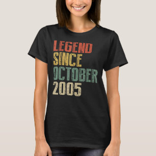 17 Years Old Legend Since October 2005 17th Birth T-Shirt