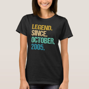 17 Years Old Legend Since October 2005 17th Birth T-Shirt