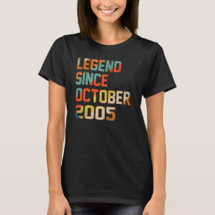 17 Years Old Legend Since October 2005 17th Birth T-Shirt