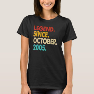 17 Years Old Legend Since October 2005 17th Birth T-Shirt