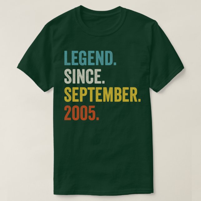 17 Years Old Legend Since September 2005 17th Birt T-Shirt (Design Front)