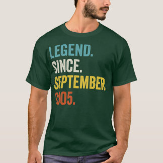 17 Years Old Legend Since September 2005 17th Birt T-Shirt