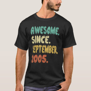 17 Years Old Retro Birthday Boy Girl Vintage Septe T-Shirt