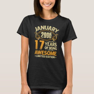 17 Years Old Vintage January 2006 17th Birthday T-Shirt