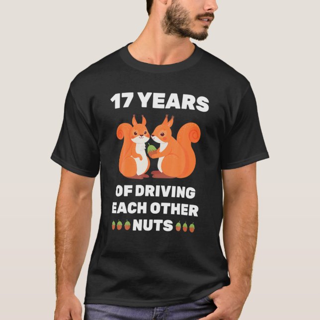 17Th 17-Year Wedding Anniversary Funny Couple For T-Shirt (Front)