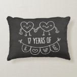 17th Anniversary Gift Chalk Hearts Decorative Cushion<br><div class="desc">Cute two doodle hand drawn heart 17th year anniversary design.</div>