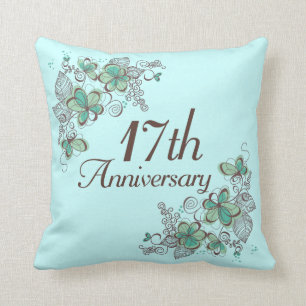 17th Anniversary Gift Throw PIllow