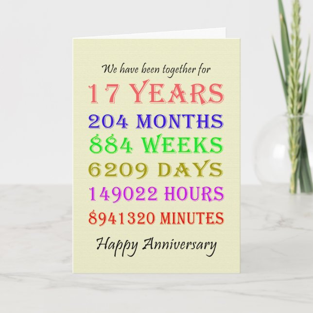 17th Anniversary Milestones Card (Front)