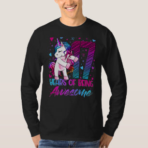 17th Birthday 17 Year Old Girl Flossing Unicorn P T-Shirt
