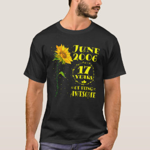 17th Birthday 17 Year Old Sunflower Girls June 200 T-Shirt