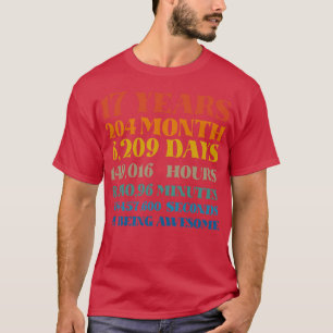 17th Birthday 17 Years of Being Awesome Tshirt Bd