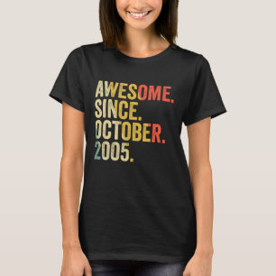 17th Birthday  17 Years Old Awesome Since October  T-Shirt
