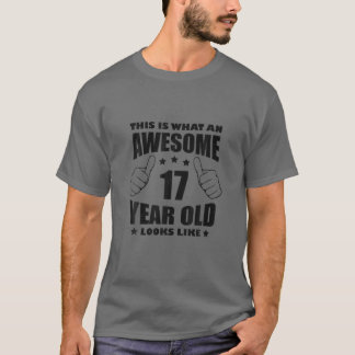 17Th Birthday Awesome Gift Boy Girl 17 Year Old 20 T-Shirt