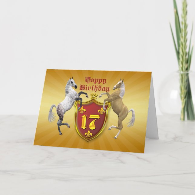 17th birthday card with a coat of arms (Front)