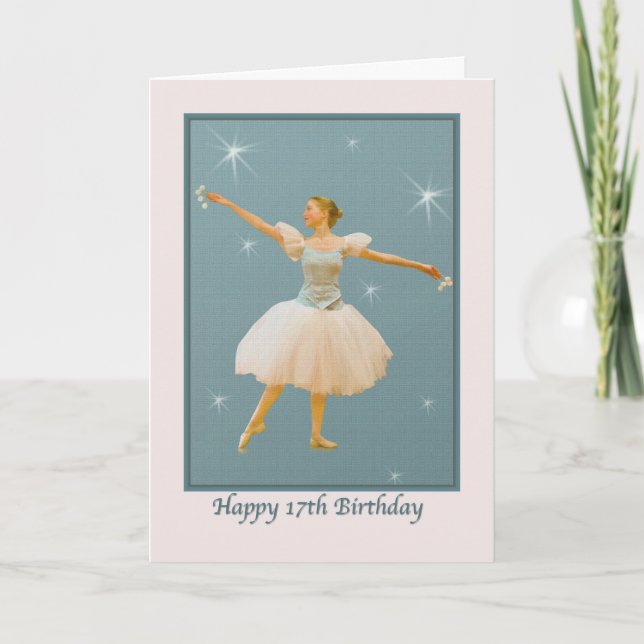 17th Birthday Card with Ballet Dancer (Front)