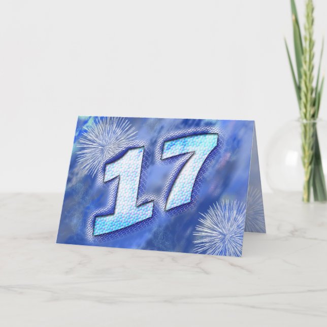 17th Birthday card with fireworks (Front)