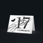 17th birthday for a granddaughter, butterfly. card<br><div class="desc">A white background featuring a black butterfly and black text,  on this 17th birthday greeting for a granddaughter. My Funny Mind Greetings.</div>