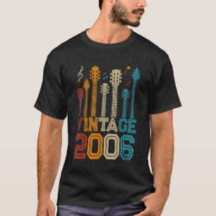 17th Birthday Gifts Vintage 2006 Tee Guitarist Gui
