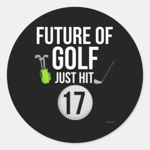 17th Birthday Golf T Shirt 17 Year Old Birthday Gi Classic Round Sticker