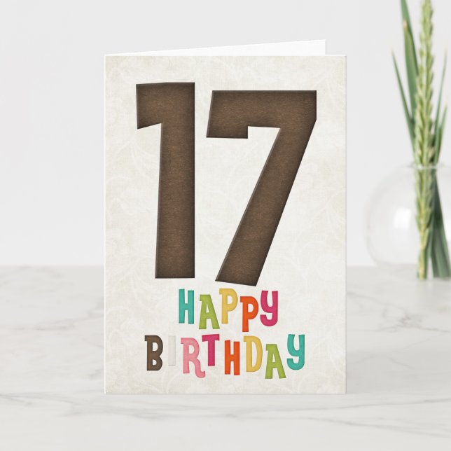 17th Birthday Happy Birthday Card Design (Front)