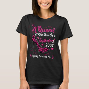 17th Birthday High Heel A Queen Was Born In Septem T-Shirt