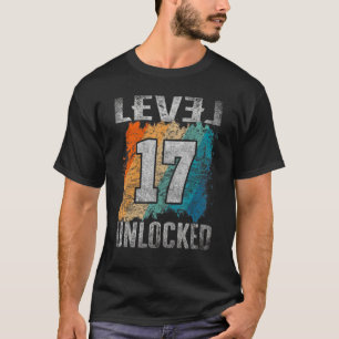 17th Birthday Level Unlocked Vintage Retro T-Shirt