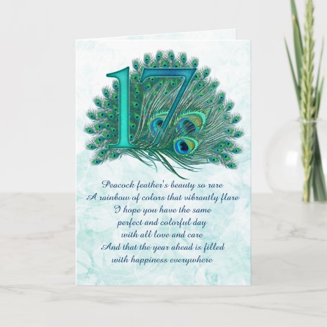 17th birthday numbered greeting cards (Front)