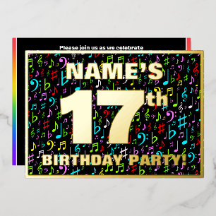 17th Birthday Party — Fun, Colourful Music Symbols
