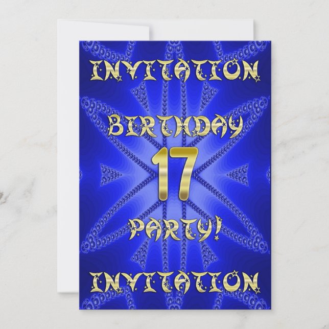 17th Birthday party invitation (Front)