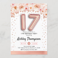 17th Birthday Party - Rose Gold Balloons