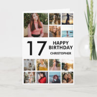 17th Birthday Photo Collage 13 Photos Black White