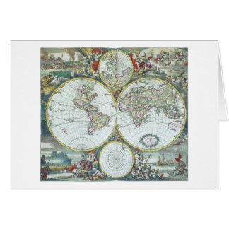 17th Century Antique World Map, Frederick De Wit