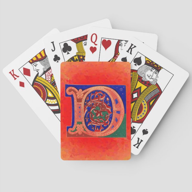 17th Century Letter D Playing Cards (Back)