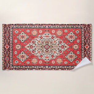 17th Century Persian Rug Print  Beach Towel