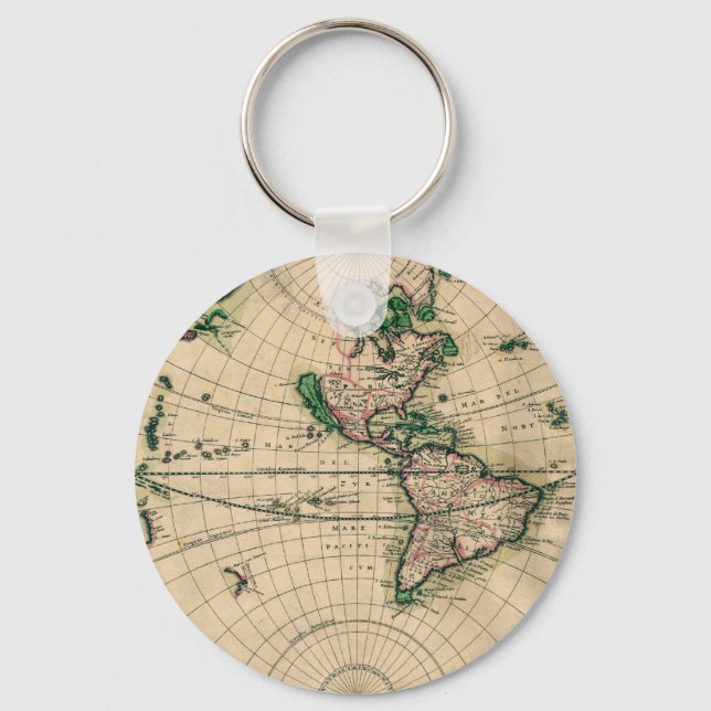 17th New World Map Key Ring (Front)