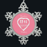 17th Wedding anniversary traditional carnelian Snowflake Pewter Christmas Ornament<br><div class="desc">If you would like any help customising this design please contact me,  there is an ask this designer button,  just below this text. Aromantic heart brush stroke design for people celebrating 17th wedding anniversary. Carnelian gemstone is the traditional gift for this occasion.</div>